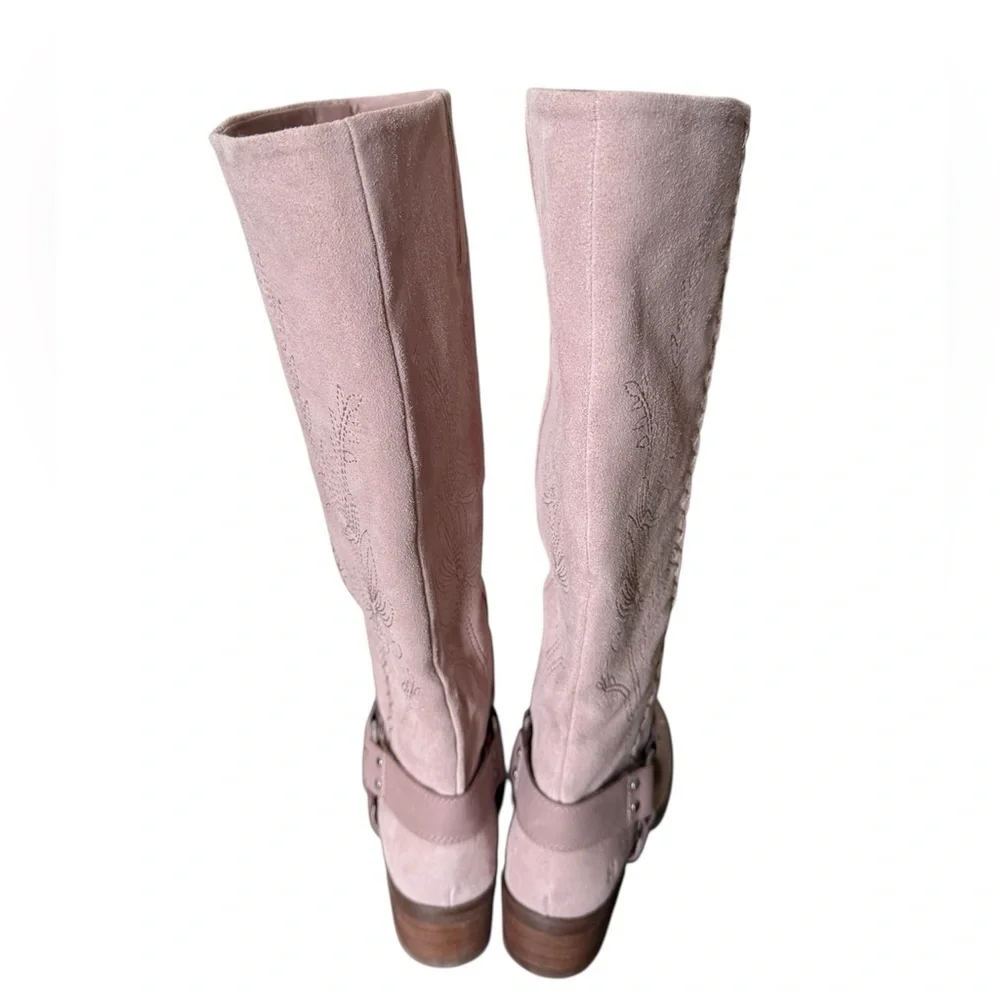 NWOT Classy Pink Soft Suede Knee-High Lucky Brand Women's Boots-Size 5.5 Boho